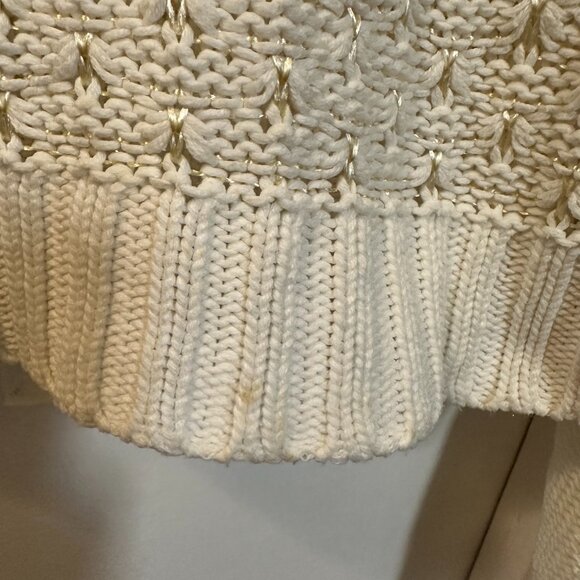 Nine West Cream Crowl Sweater w/Gold Thread-Medium - Picture 6 of 6